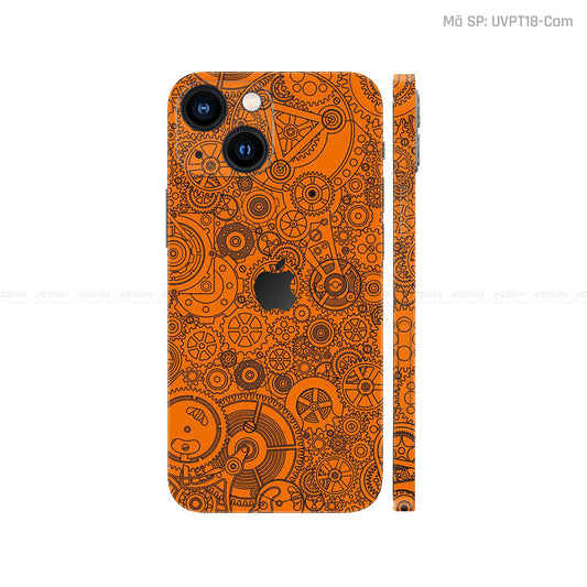 Dán Skin IPhone 13 Series Vân Nổi Động Cơ Cam | UVPT18