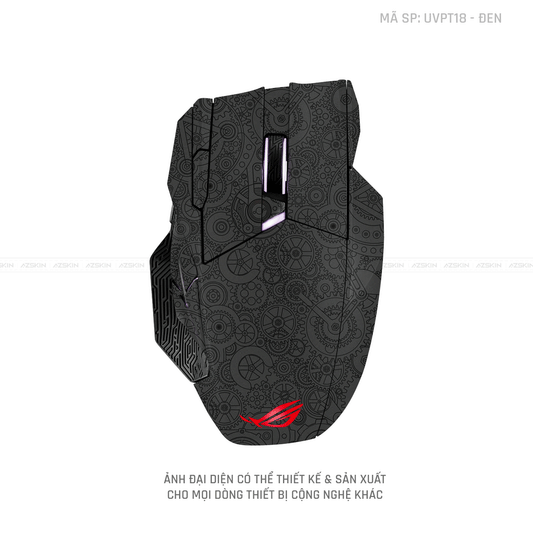 Skin Dán Chuột Asus Vân Nổi Hình Động Cơ Đen | UVPT18
