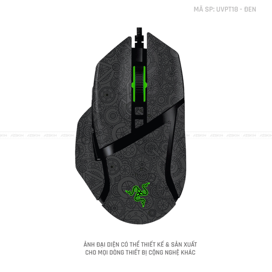 Skin Dán Chuột Razer Vân Nổi Hình Động Cơ Đen | UVPT18