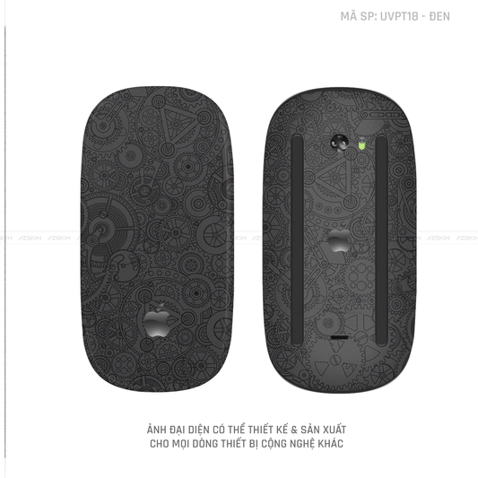 Skin Dán Chuột Apple Magic Mouse Vân Nổi Hình Động Cơ Màu Đen | UVPT18