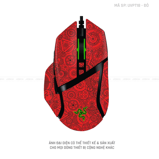 Skin Dán Chuột Razer Vân Nổi Hình Động Cơ Red | UVPT18