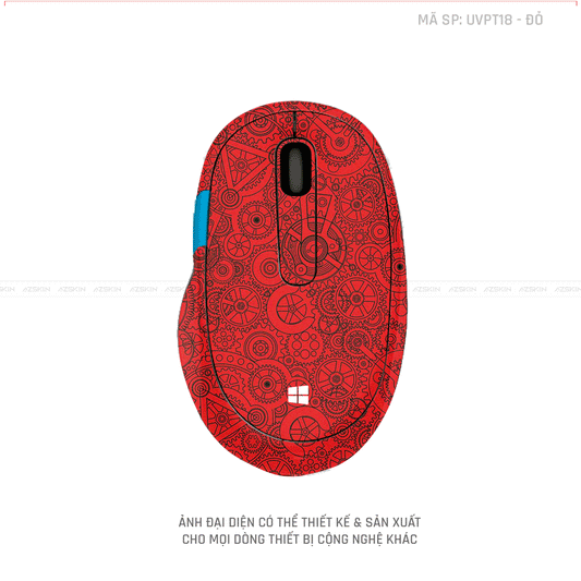 Skin Dán Chuột Microsoft Vân Nổi Động Cơ Màu Đỏ | UVPT18