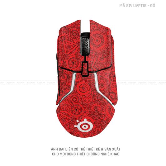 Skin Dán Chuột Steelseries Vân Nổi Động Cơ Đỏ | UVPT18