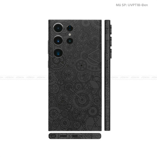 Dán Skin Galaxy S23 Series Vân Nổi Động Cơ Đen | UVPT18