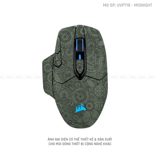 Skin Dán Chuột Corsair Vân Nổi Hình Động Cơ MIDNIGHT | UVPT18