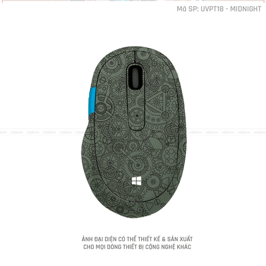 Skin Dán Chuột Microsoft Vân Nổi Động Cơ Màu Midnight | UVPT18