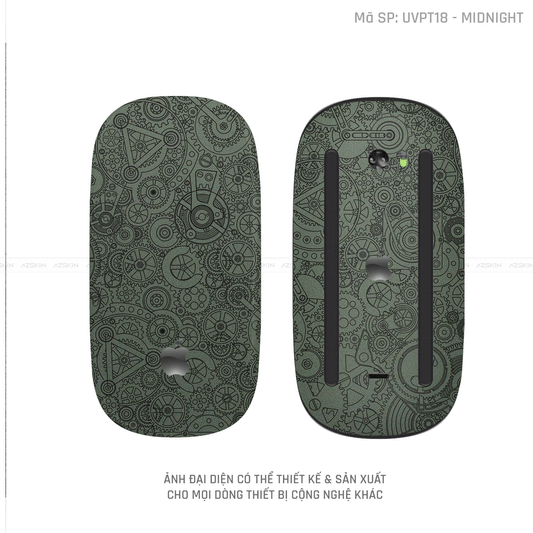 Skin Dán Chuột Apple Magic Mouse Vân Nổi Hình Động Cơ Màu Midnight | UVPT18