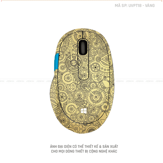 Skin Dán Chuột Microsoft Vân Nổi Động Cơ Màu Vàng  | UVPT18