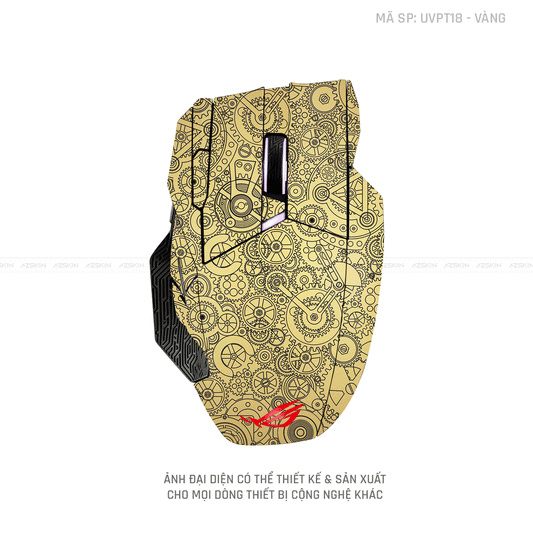 Skin Dán Chuột Asus Vân Nổi Hình Động Cơ Vàng | UVPT18