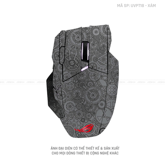 Skin Dán Chuột Asus Vân Nổi Hình Động Cơ Xám | UVPT18
