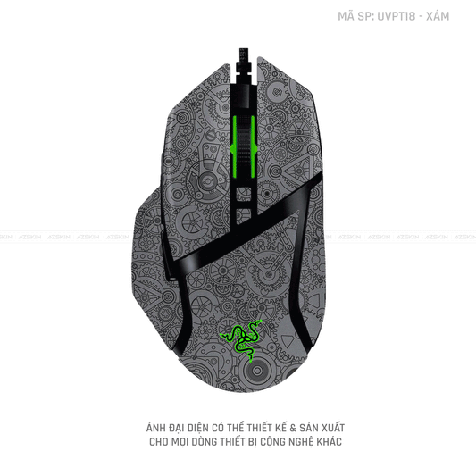 Skin Dán Chuột Razer Vân Nổi Hình Động Cơ Xám | UVPT18