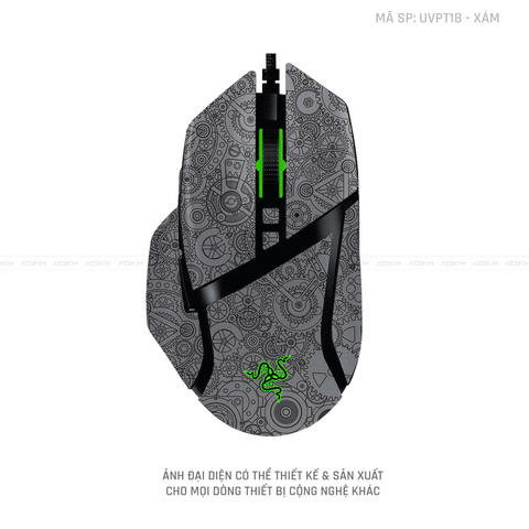 Skin Dán Chuột Razer Vân Nổi Hình Động Cơ Xám | UVPT18