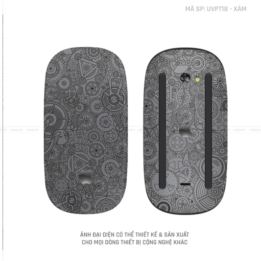 Skin Dán Chuột Apple Magic Mouse Vân Nổi Hình Động Cơ Màu Xám | UVPT18