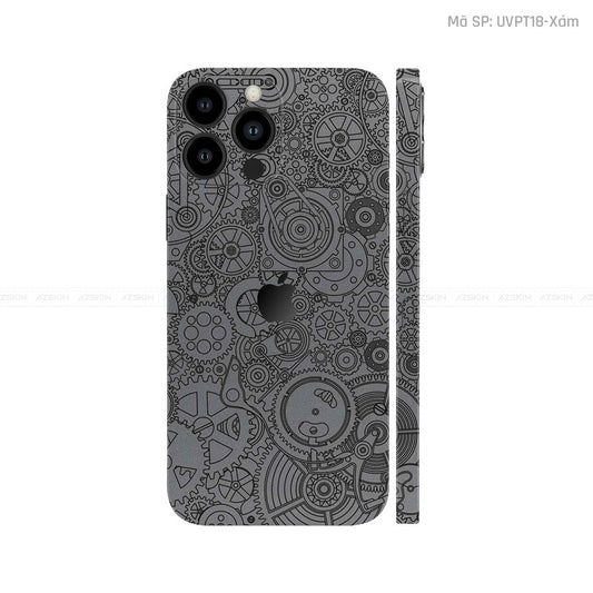 Dán Skin IPhone 13 Series Vân Nổi Động Cơ Xám | UVPT18