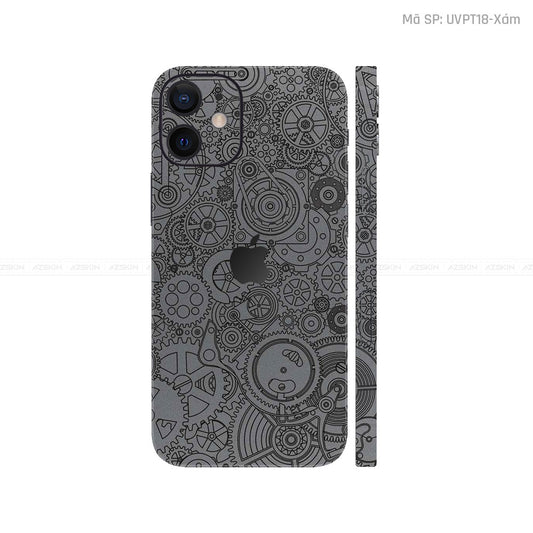 Dán Skin IPhone 12 Series Vân Nổi Động Cơ Xám | UVPT18