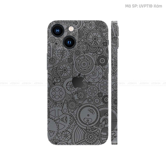 Dán Skin IPhone 13 Series Vân Nổi Động Cơ Xám | UVPT18