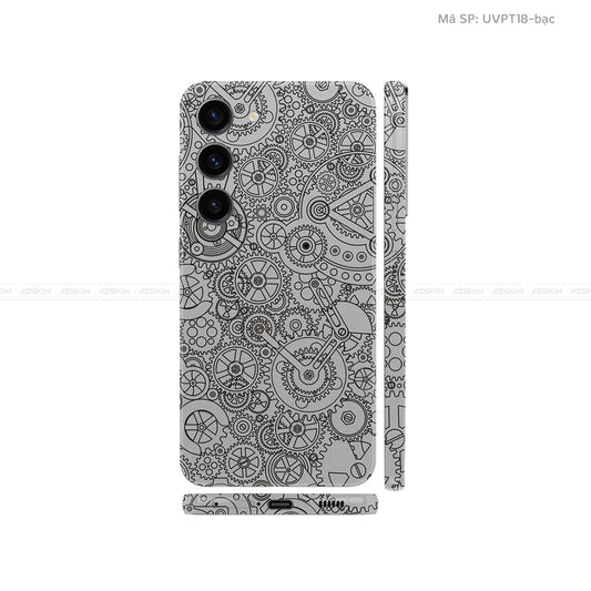 Dán Skin Samsung Galaxy S24 Series Vân Nổi Động Cơ Bạc | UVPT18