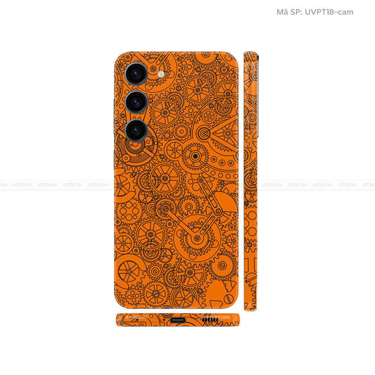 Dán Skin Samsung Galaxy S24 Series Vân Nổi Động Cơ Cam | UVPT18