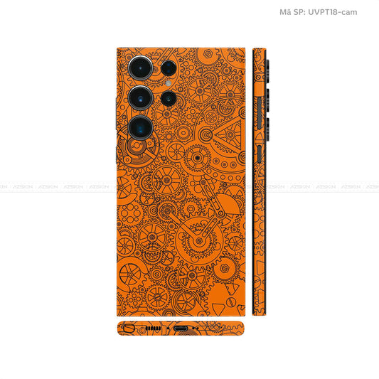 Dán Skin Samsung Galaxy S24 Series Vân Nổi Động Cơ Cam | UVPT18