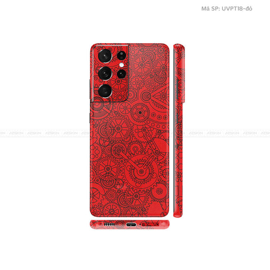 Dán Skin Galaxy S21 Series Vân Động Cơ Đỏ | UVPT18