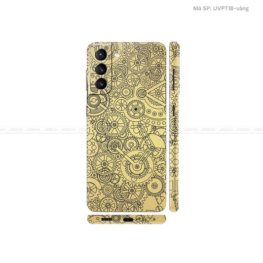 Dán Skin Galaxy S21 Series Vân Động Cơ Vàng | UVPT18
