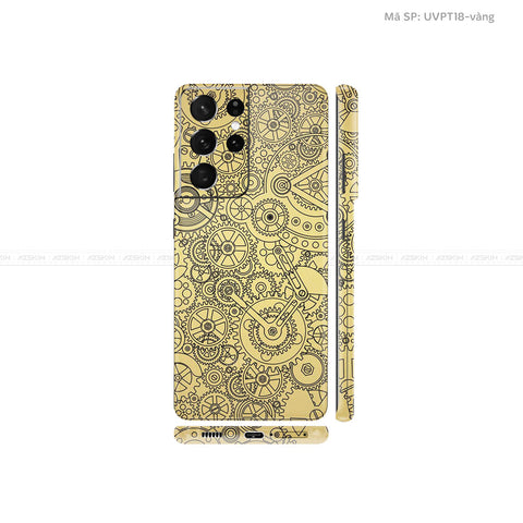 Dán Skin Galaxy S21 Series Vân Động Cơ Vàng | UVPT18