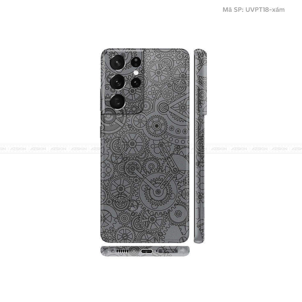 Dán Skin Galaxy S21 Series Vân Động Cơ Xám | UVPT18