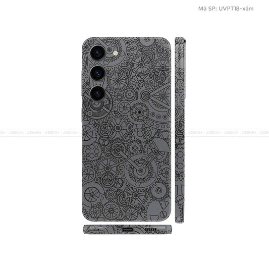 Dán Skin Samsung Galaxy S24 Series Vân Nổi Động Cơ Xám | UVPT18