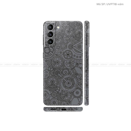 Dán Skin Galaxy S21 Series Vân Động Cơ Xám | UVPT18