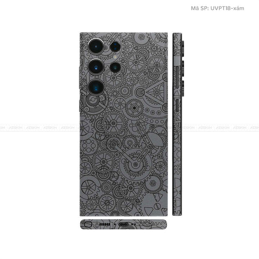 Dán Skin Samsung Galaxy S24 Series Vân Nổi Động Cơ Xám | UVPT18