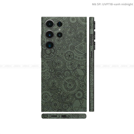 Dán Skin Samsung Galaxy S24 Series Vân Nổi Động Cơ Xanh Midnight | UVPT18