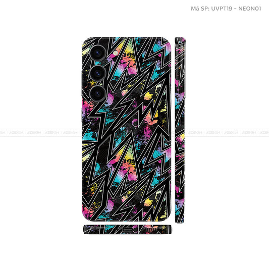 Dán Skin Samsung Galaxy S24 Series Vân Nổi Neon 01 | UVPT19