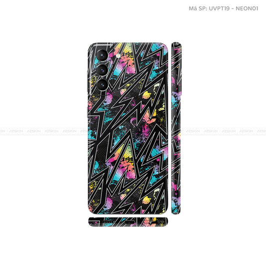 Dán Skin Galaxy S21 Series Vân Neon 01 | UVPT19