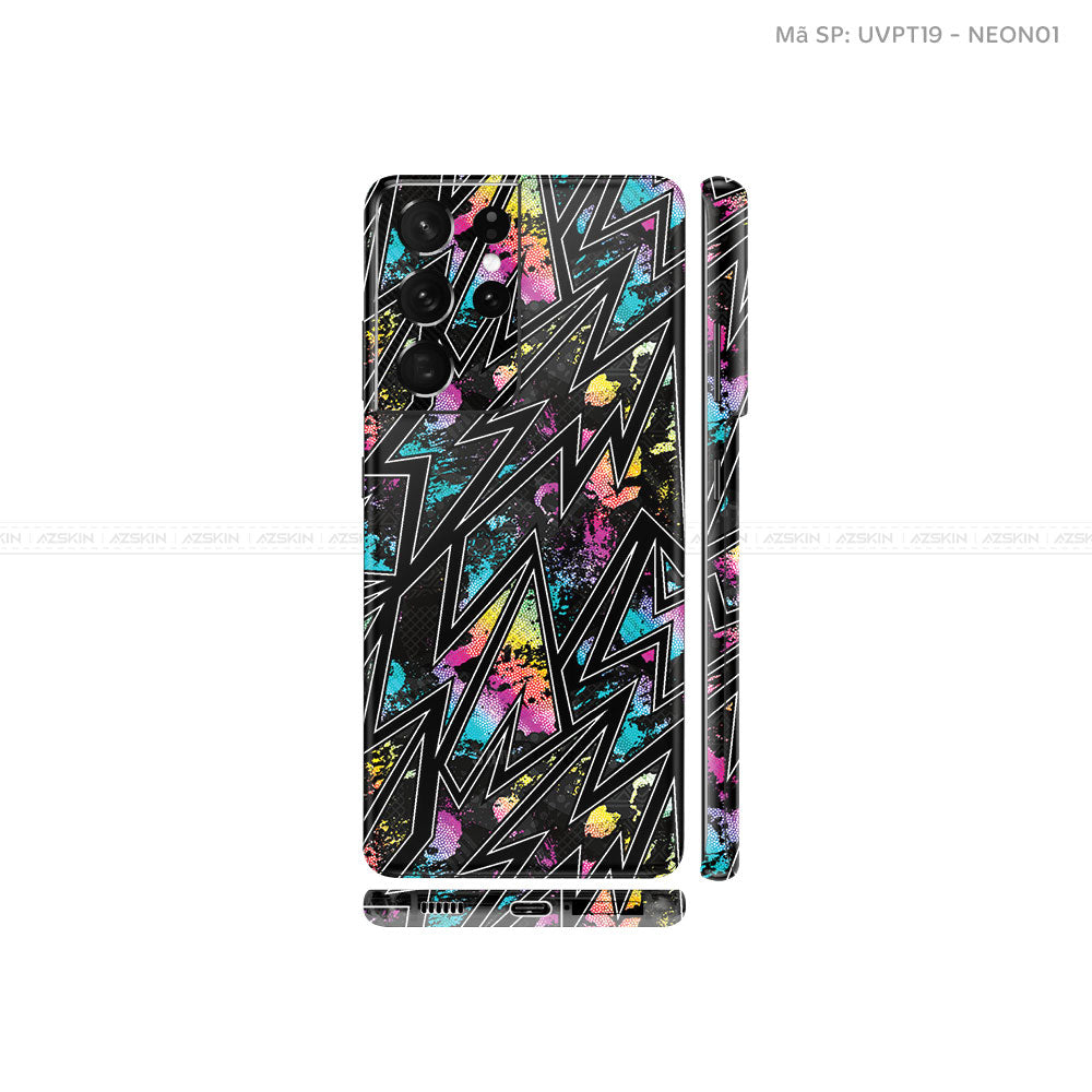Dán Skin Galaxy S21 Series Vân Neon 01 | UVPT19
