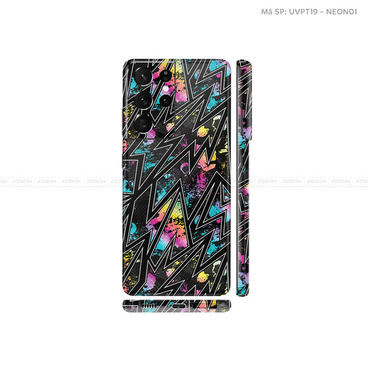 Dán Skin Galaxy S21 Series Vân Neon 01 | UVPT19