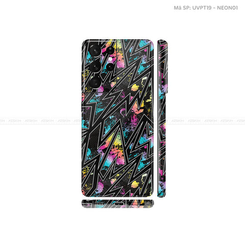 Dán Skin Galaxy S21 Series Vân Neon 01 | UVPT19