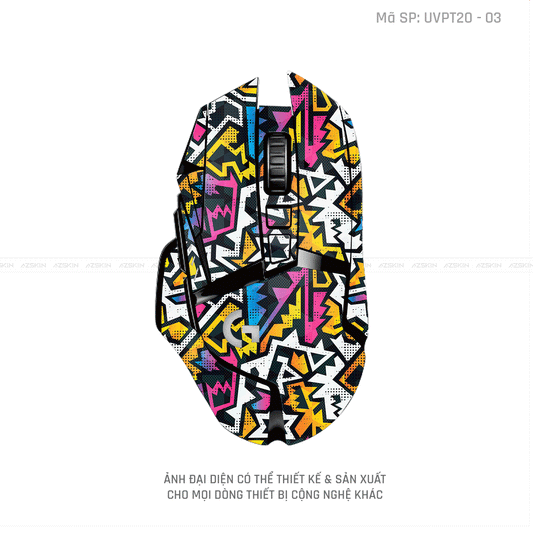 Skin Dán Chuột Logitech Vân Nổi Hình Graffiti | UVPT20-03