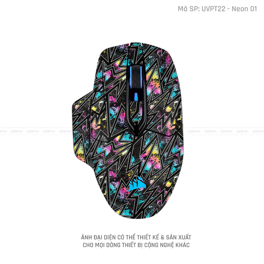 Skin Dán Chuột Corsair Vân Nổi Hình Neon - 01 | UVPT22