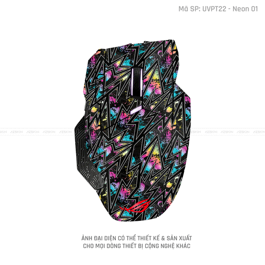 Skin Dán Chuột Asus Vân Nổi Hình Neon-01 | UVPT22