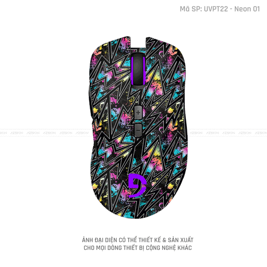 Skin Dán Chuột Fuhlen Vân Nổi Hình Neon-01 | UVPT22