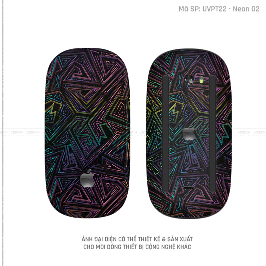 Skin Dán Chuột Apple Magic Mouse Vân Nổi Hình Neon-02 | UVPT22