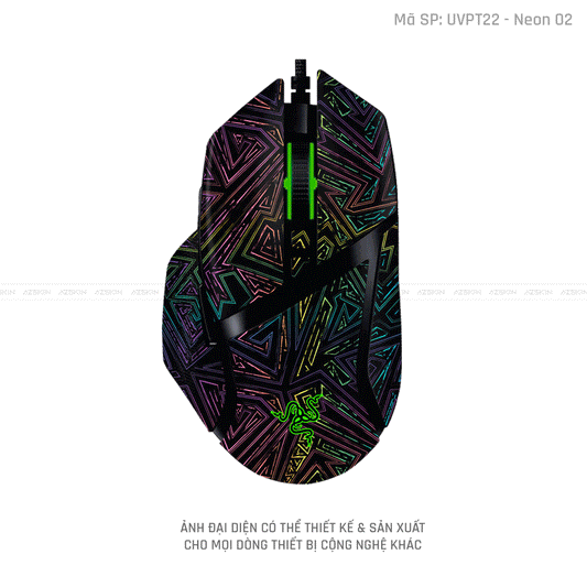 Skin Dán Chuột Razer Vân Nổi Hình Neon-02 | UVPT22
