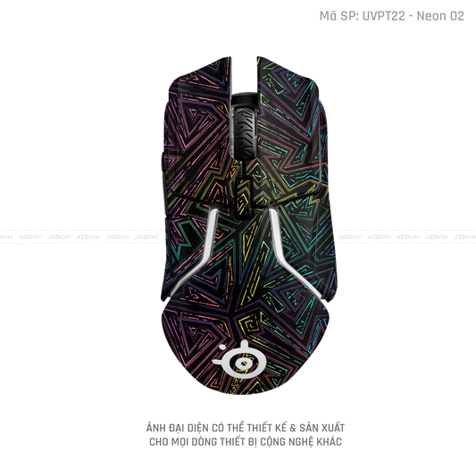 Skin Dán Chuột Steelseries Vân Nổi Neon-02 | UVPT22