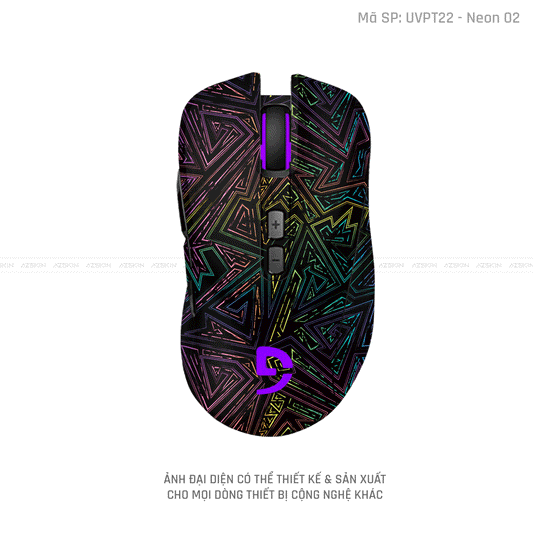 Skin Dán Chuột Fuhlen Vân Nổi Hình Neon-02 | UVPT22