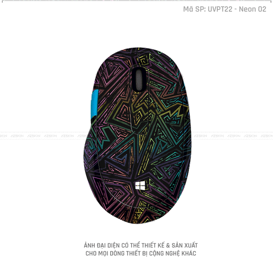 Skin Dán Chuột Microsoft Vân Nổi Neon-02 | UVPT22
