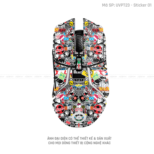 Skin Dán Chuột Steelseries Vân Nổi Sticker - 01 | UVPT23