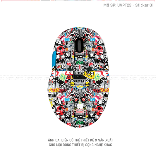Skin Dán Chuột Microsoft Vân Nổi Sticker-01 | UVPT23