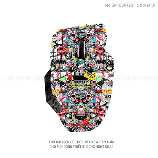 Skin Dán Chuột Asus Vân Nổi Hình Sticker-01 | UVPT23