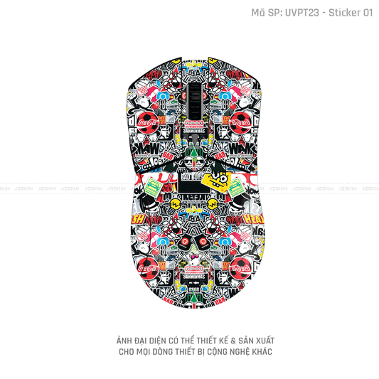 Skin Dán Chuột Dareu Vân Nổi Hình Sticker-01 | UVPT23