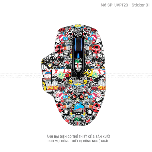 Skin Dán Chuột Corsair Vân Nổi Hình Sticker - 01 | UVPT23